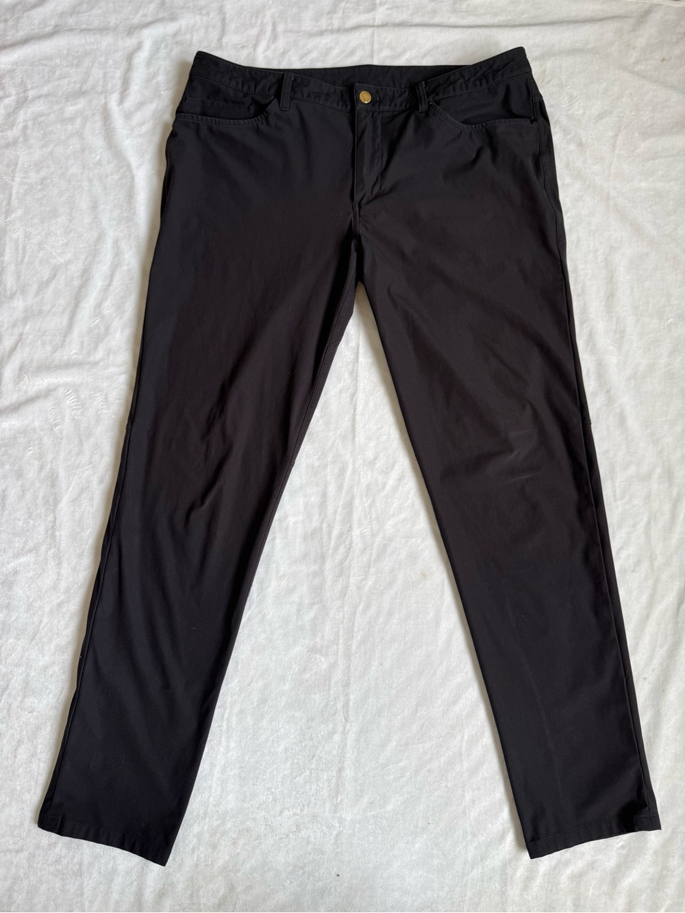Lululemon ABC Classic Fit 5-Pocket Warpstreme Black Stretch Pants Mens 36x30